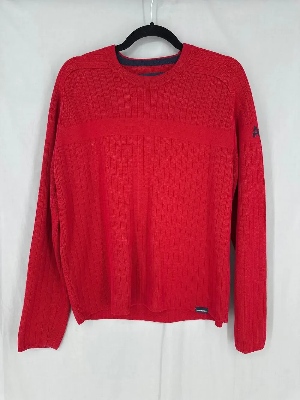 90s Vintage Abercrombie Fitch Sweater Mens Medium Red Pullover Y2K Skater Grunge